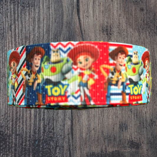 Toy Story with Red Background Grosgrain 25mm Ribbon