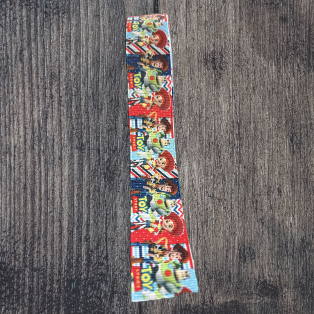 Toy Story with Red Background Grosgrain 25mm Ribbon