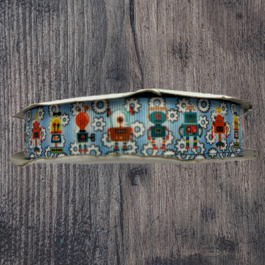 Robots Grosgrain 22mm Ribbon