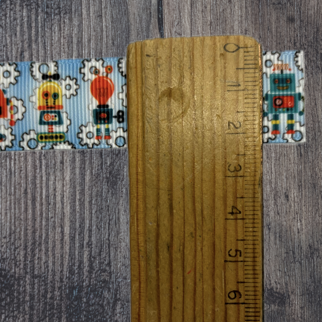 Robots Grosgrain 22mm Ribbon