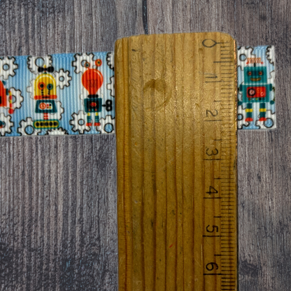 Robots Grosgrain 22mm Ribbon