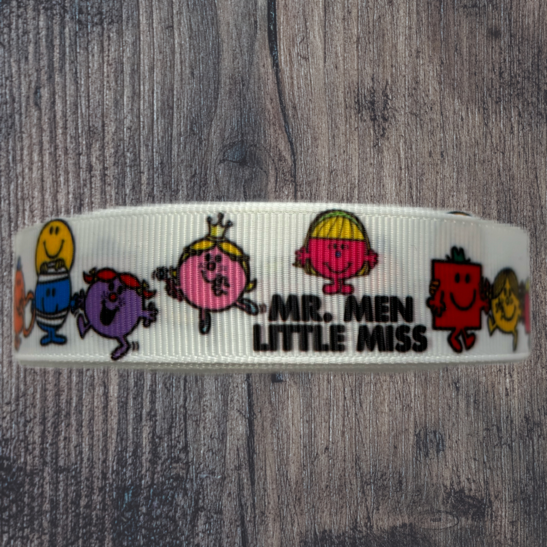 Mr. Men & Little Miss. Character Grosgrain 22mm Ribbon