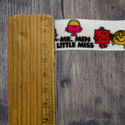 Mr. Men & Little Miss. Character Grosgrain 22mm Ribbon