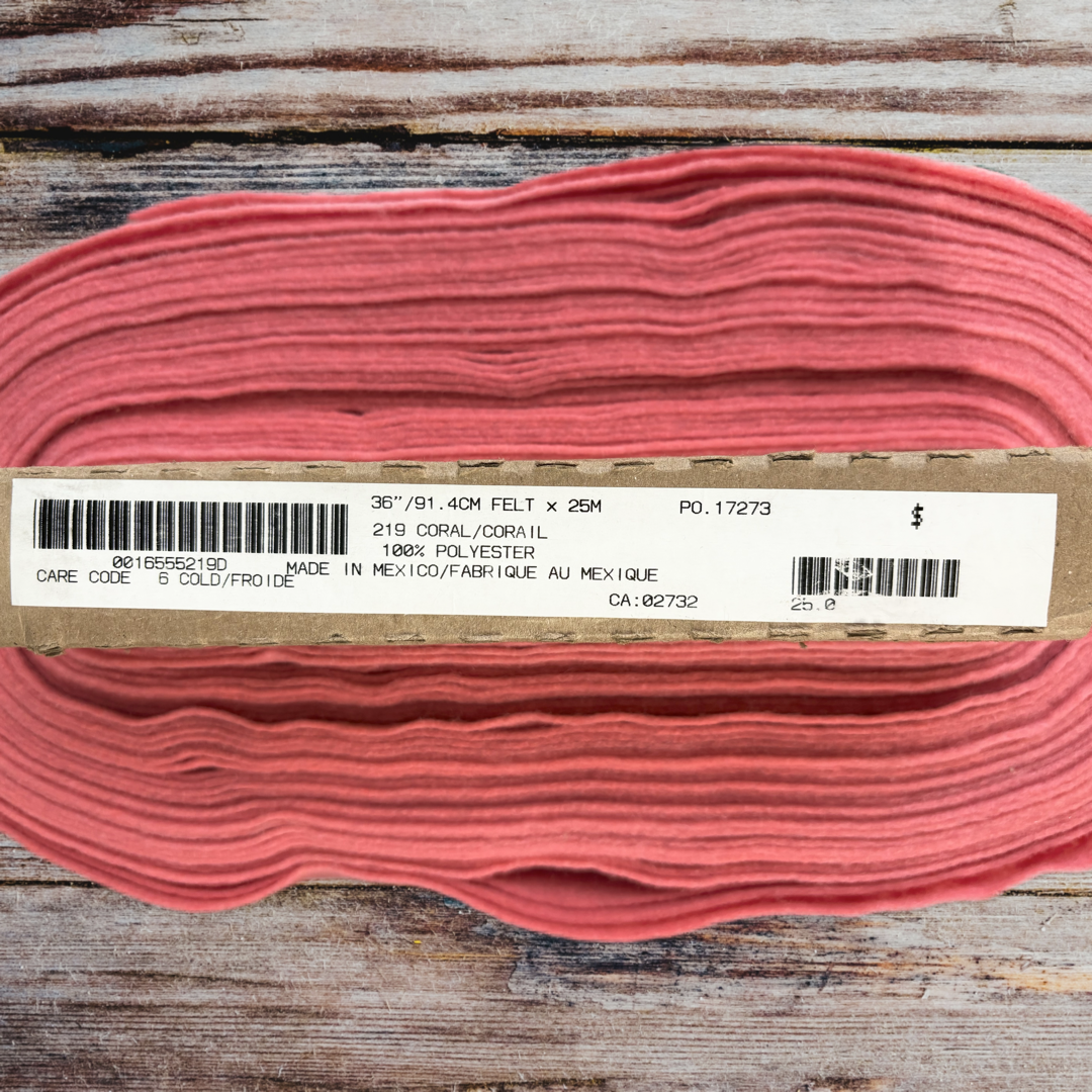 Coral Felt by the Meter