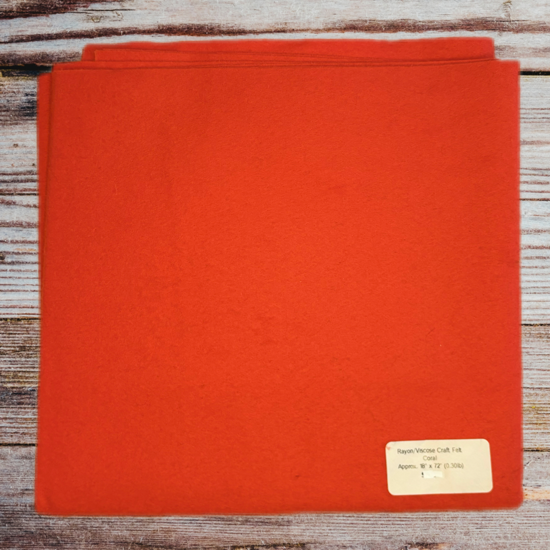 The Felt Store Coral Rayon/Viscose Felt by the Yard