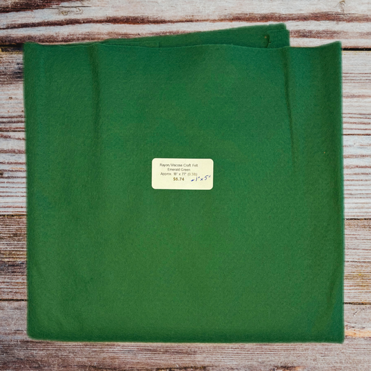 The Felt Emerald Green Rayon/Viscose Felt by the Yard