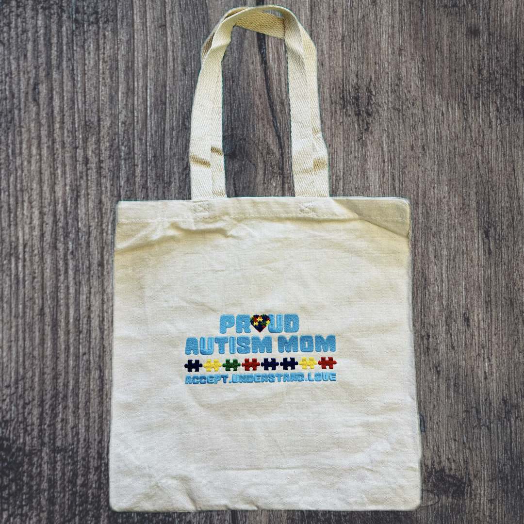 Proud Autism Mom Design Tote Bag